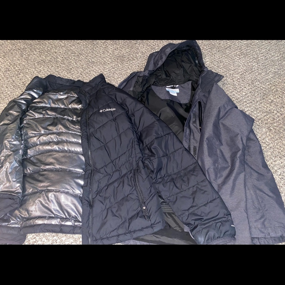 Columbia 3-in-1 interchangeable jacket.